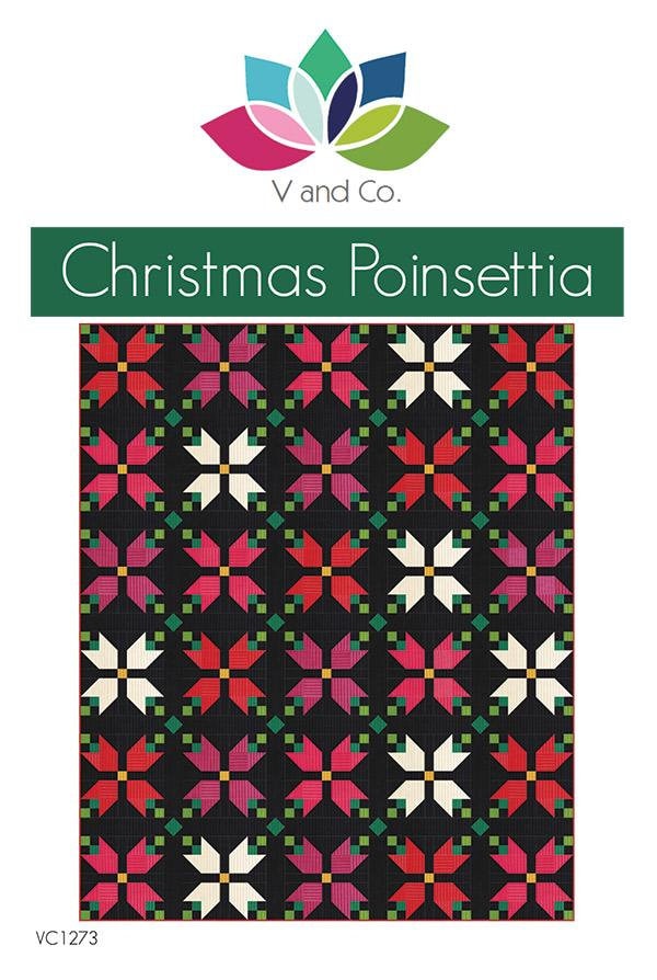 Christmas Poinsettia quilt pattern VC1273 By V and Co. Paper Patter ONLY