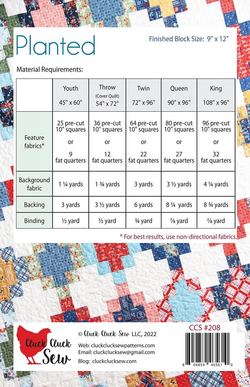 Planted Printed Pattern by Cluck Cluck Sew CCS208