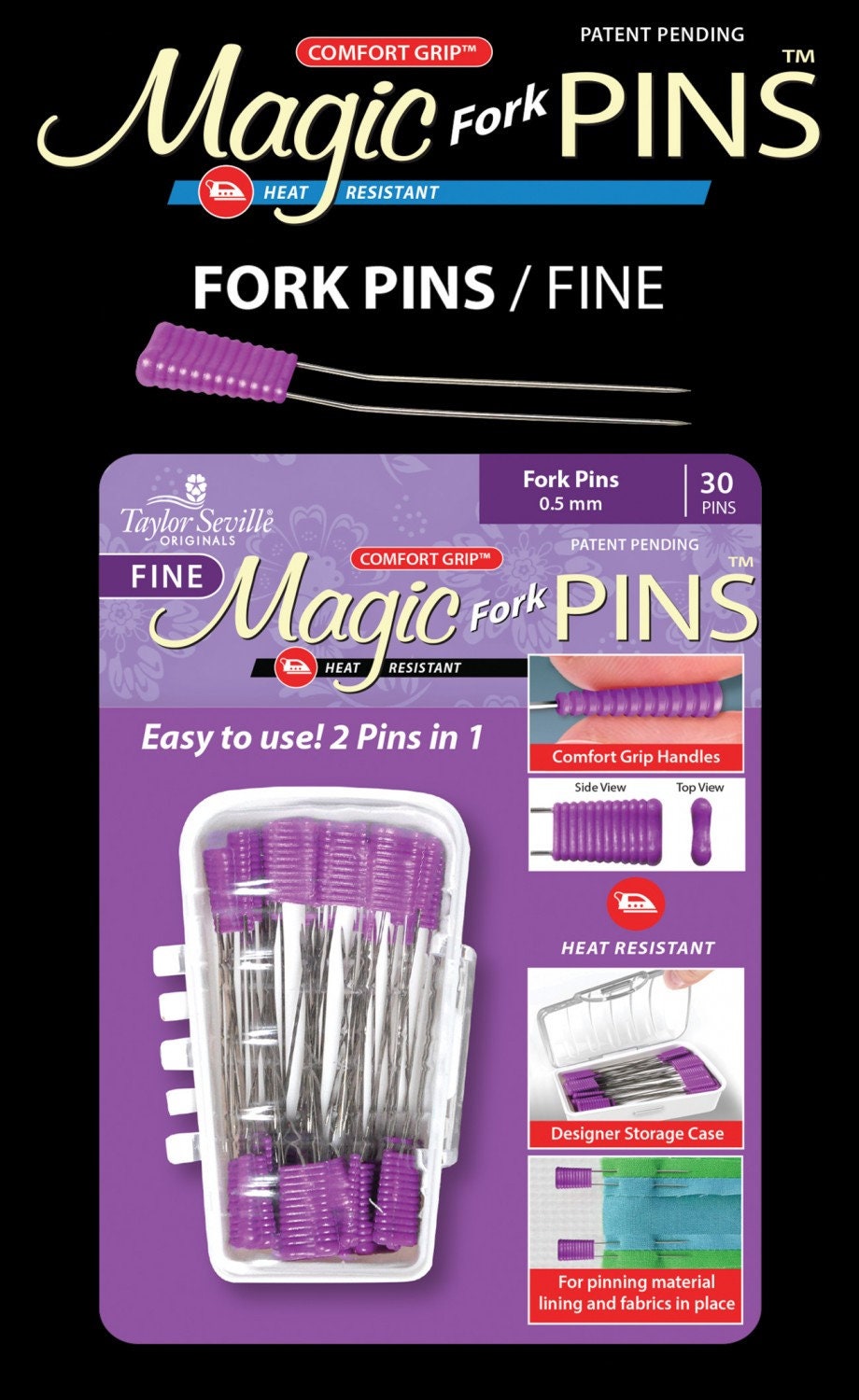 Magic Pins Fork Fine .05mm 30 pins
