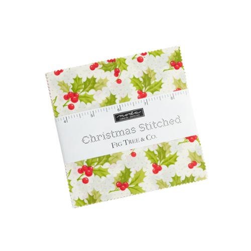 Christmas Stitched Charm Pack 5" Squares 20440PP by Fig Tree and Co for Moda Fabrics