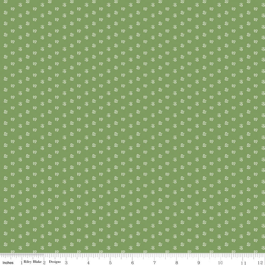 Prairie Keepsake Basil C12317-BASIL By Lori Holt Sold by 1/2 yard increments