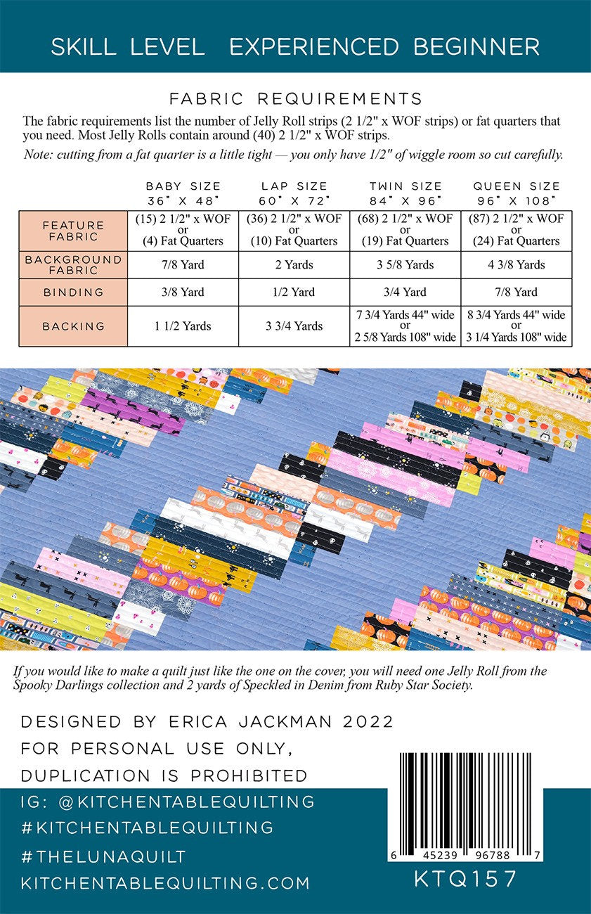 The Luna Quilt Pattern KTQ157 by Kitchen Table Quilting (baby, lap and twin and queen sizes)