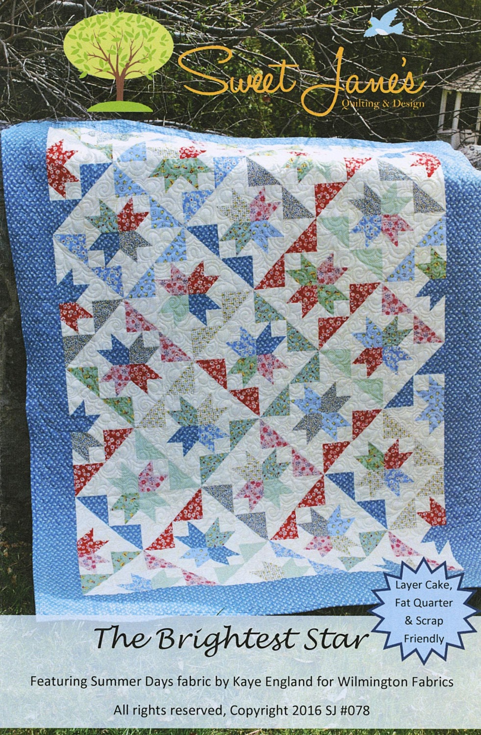 The Brightest Star SJ078, Paper pattern by Sweet Jane's Quilting and Design
