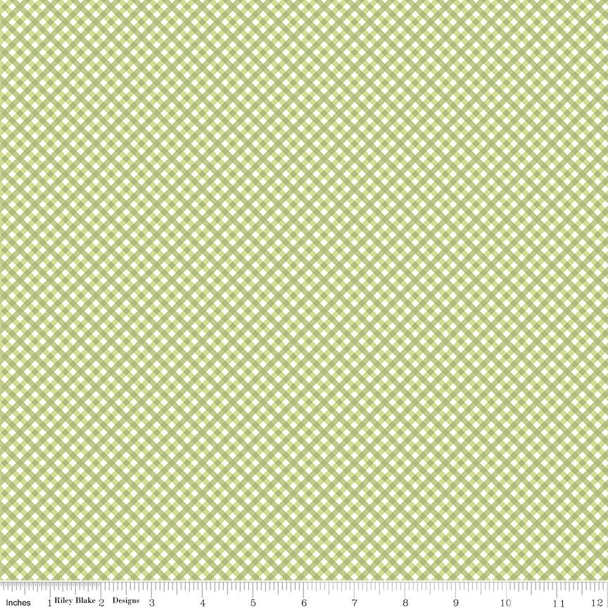 Bee Ginghams Lettuce Bee Ginghams Rebecca C12555-Lettuce by Lori Holt for Riley Blake Sold in 1/2 yard Increments
