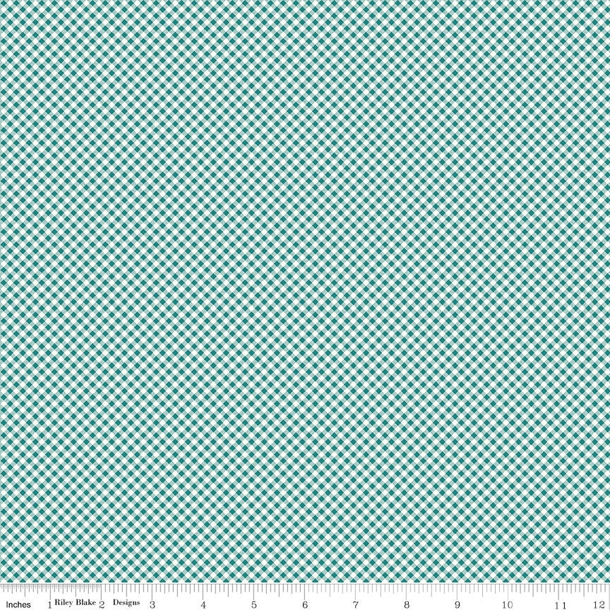 Bee Ginghams Jade Bee Ginghams Kassidy C12557-Jade by Lori Holt for Riley Blake Sold in 1/2 yard Increments