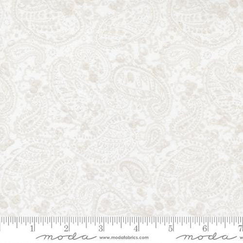 The Shores Paisley in Linen White and Pebble 18742 11 by Brenda Riddle Designs for Moda Fabrics