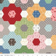 Calico Corsage Teadye C12842-Teadye by Lori Holt Sold by 1/2 Yard Increments
