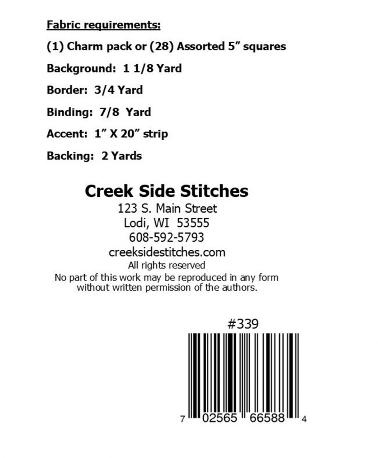 Just Because Pattern CSS339 by Creek Side Stitches