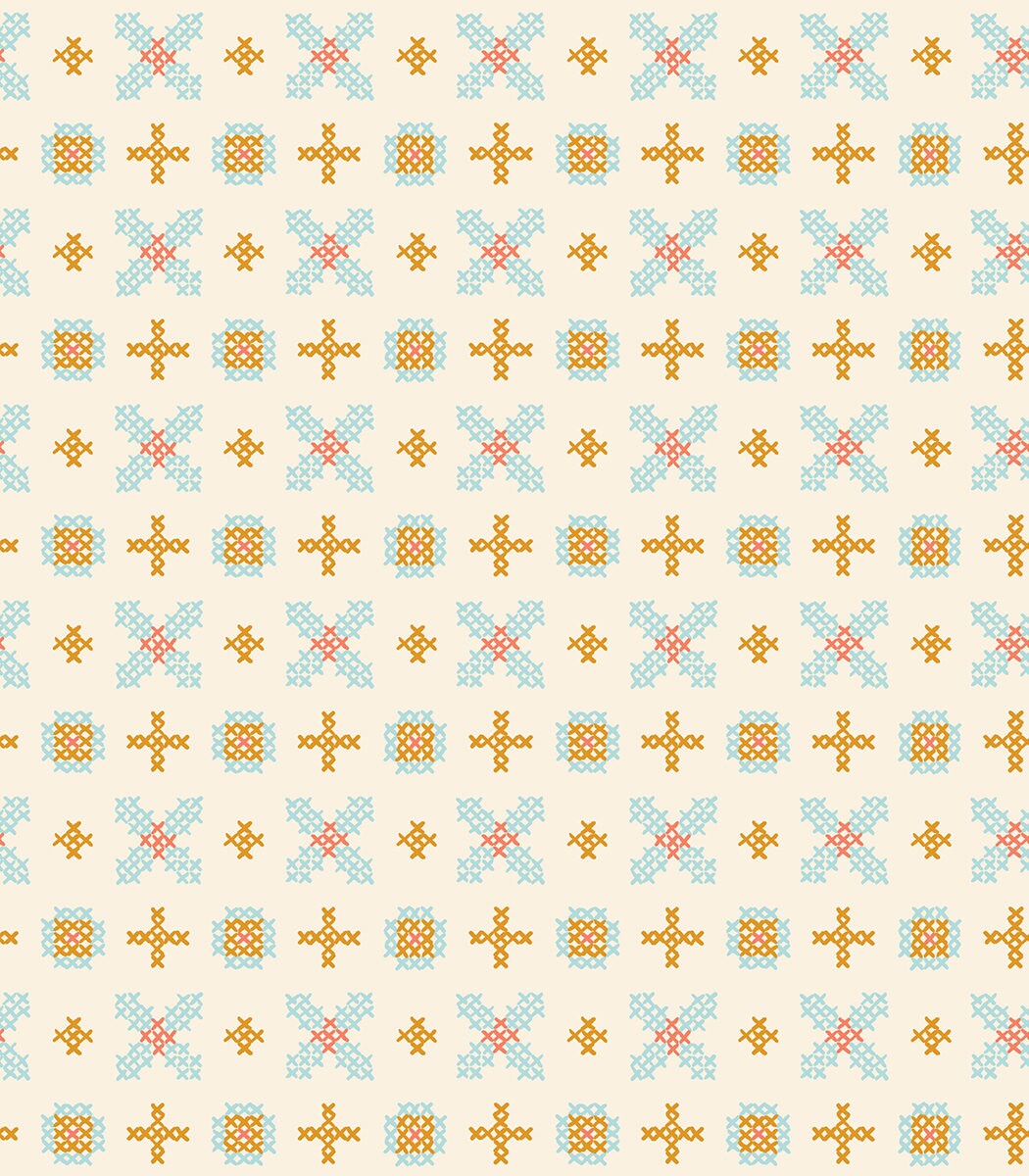 Winterglow Cross Stitch in Natural RS5111 12 by Ruby Star for Moda Fabrics