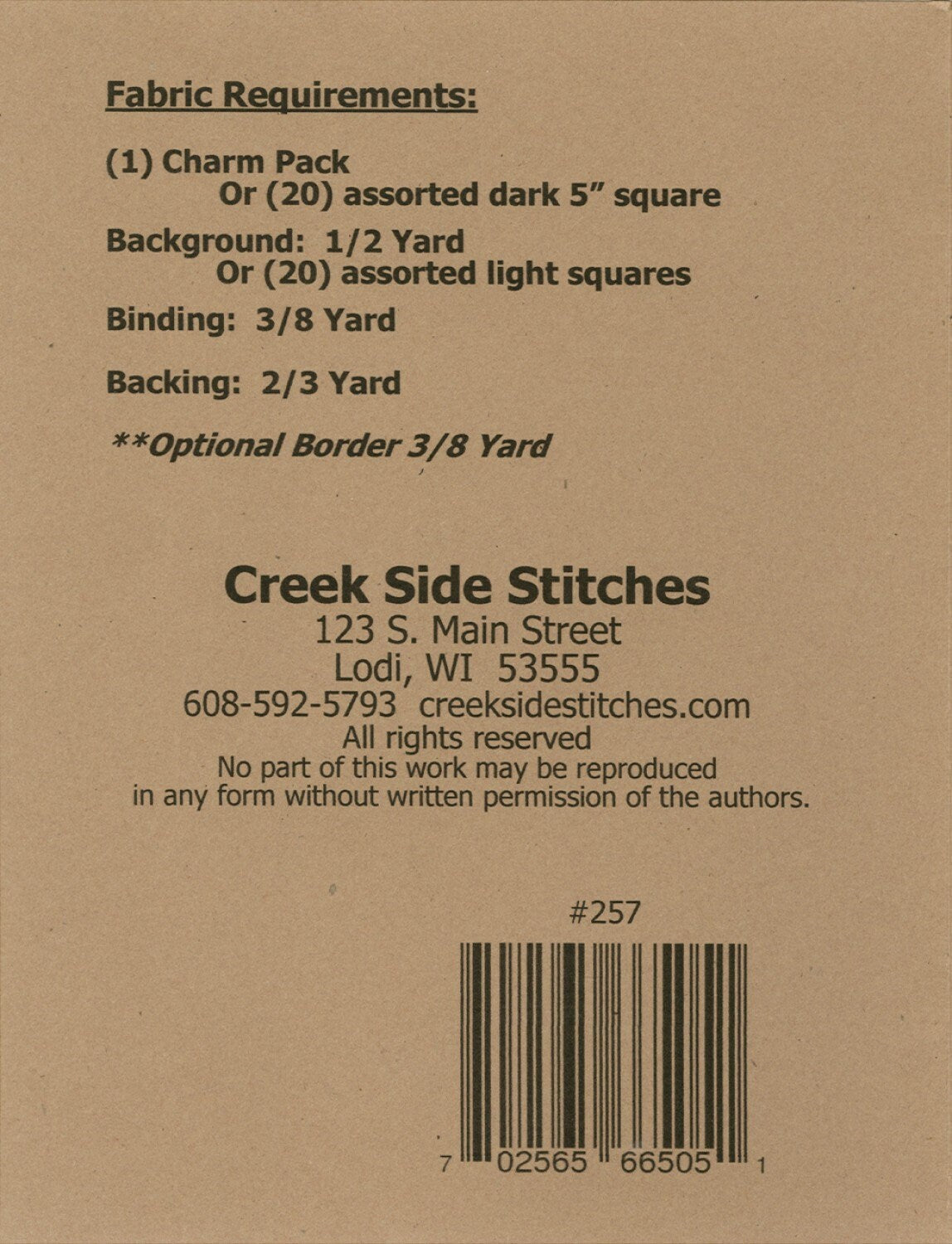 Charming Lodi Valleys Quilted Table Topper Printed Pattern only CSS257 by Creek Side Stitches, precut friendly