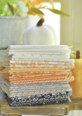 Harvest Moon Halloween Stripe in Pumpkin Midnight 20473 11 by Fig Tree and Co. sold in 1/2 yard Increments