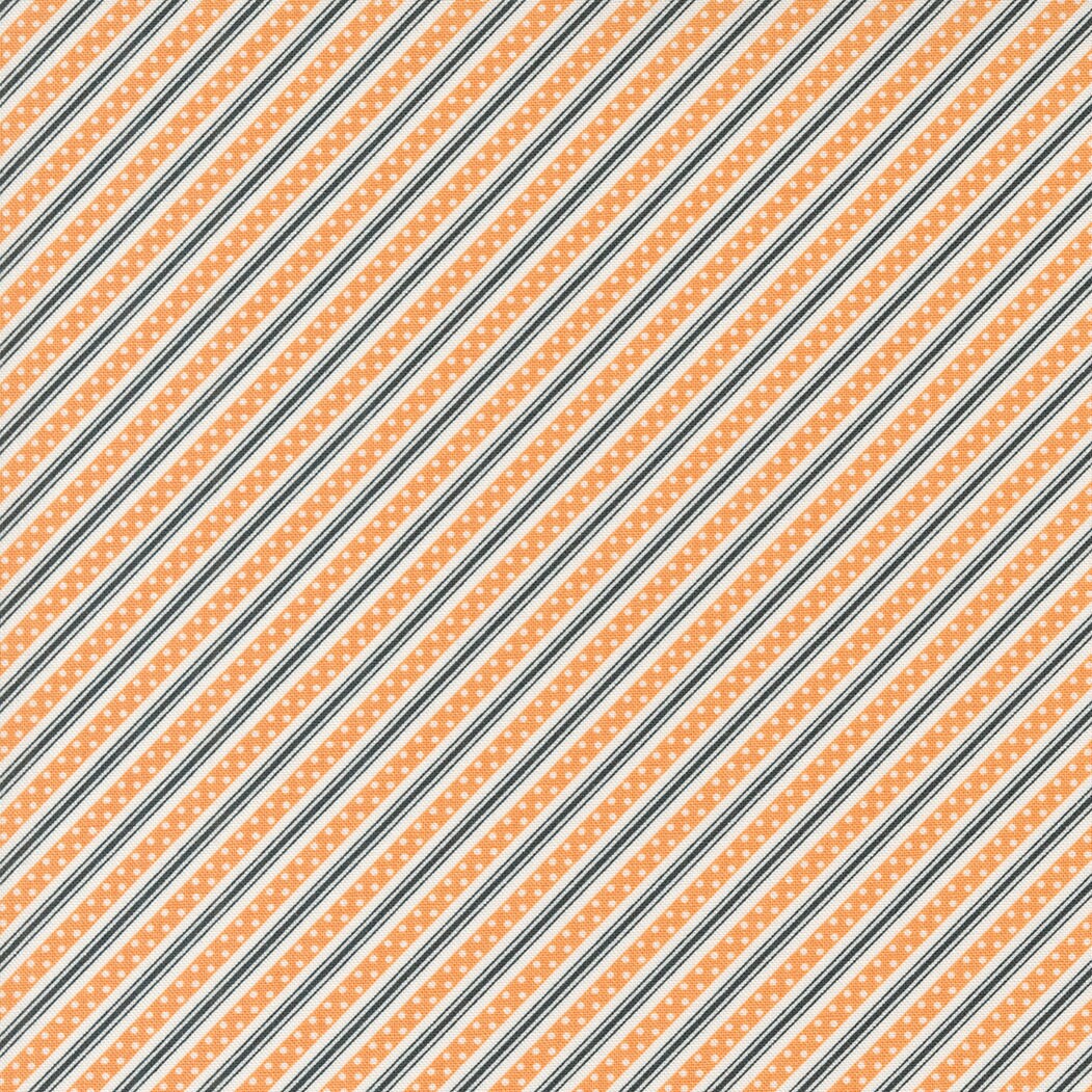 Harvest Moon Halloween Stripe in Pumpkin Midnight 20473 11 by Fig Tree and Co. sold in 1/2 yard Increments