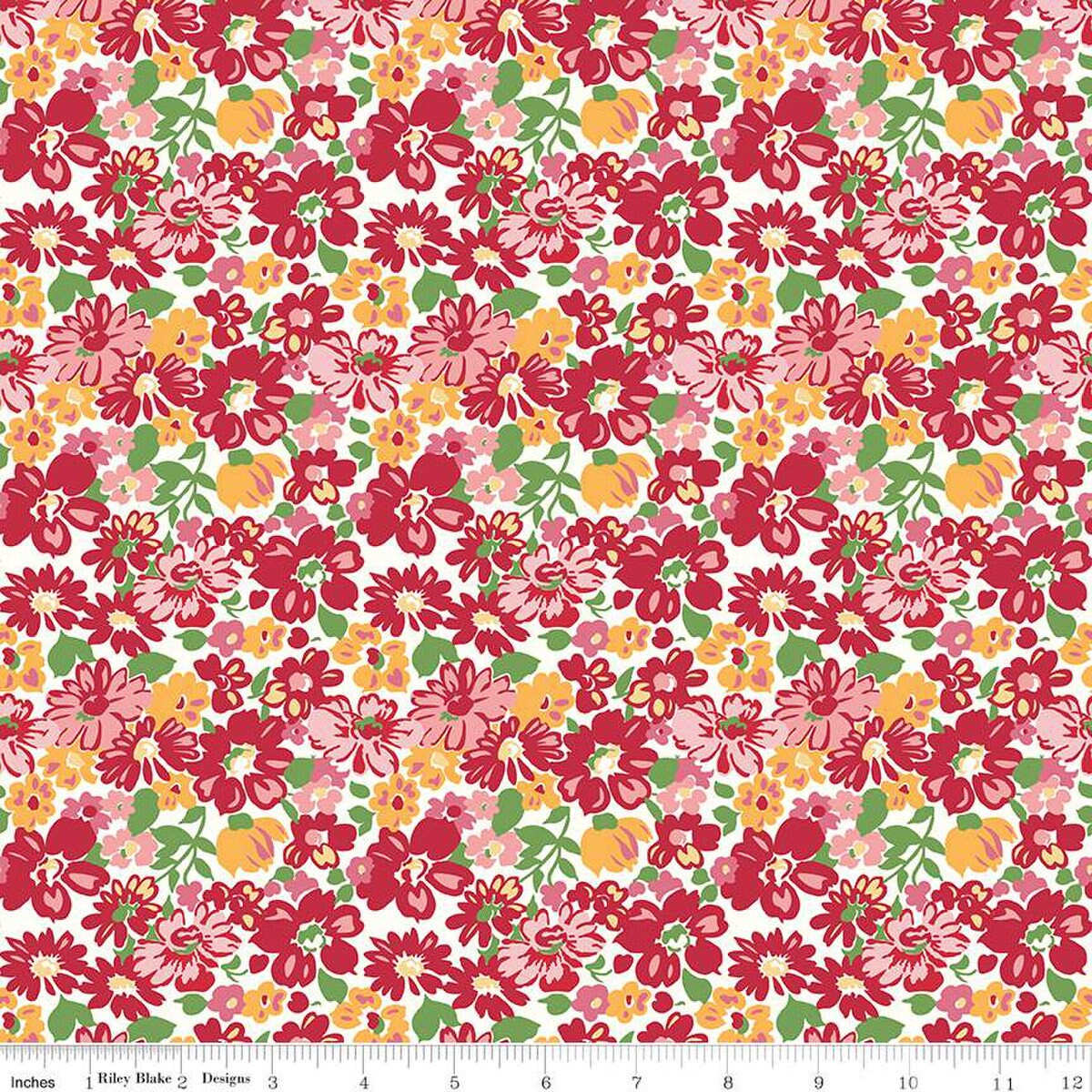 Bee Vintage Mildred Red C13070-Red by Lori Holt for Riley Blake Designs