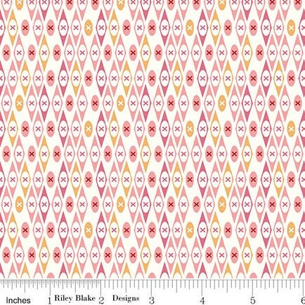 Bee Vintage Edith Pink C13084-Pink available in half yard increment by Lori Holt for Riley Blake Designs