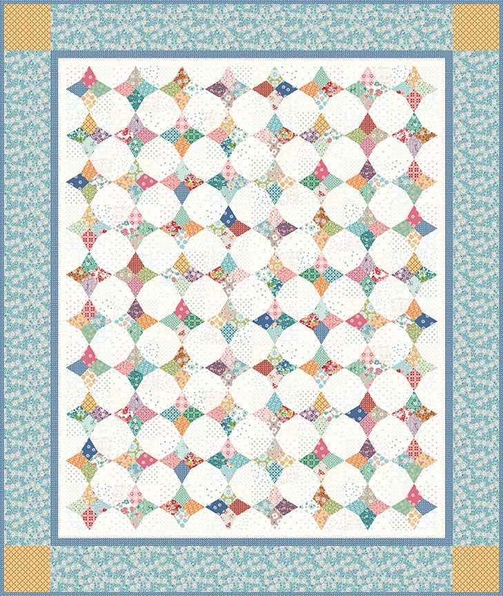 Bee Vintage Edith Pink C13084-Pink available in half yard increment by Lori Holt for Riley Blake Designs