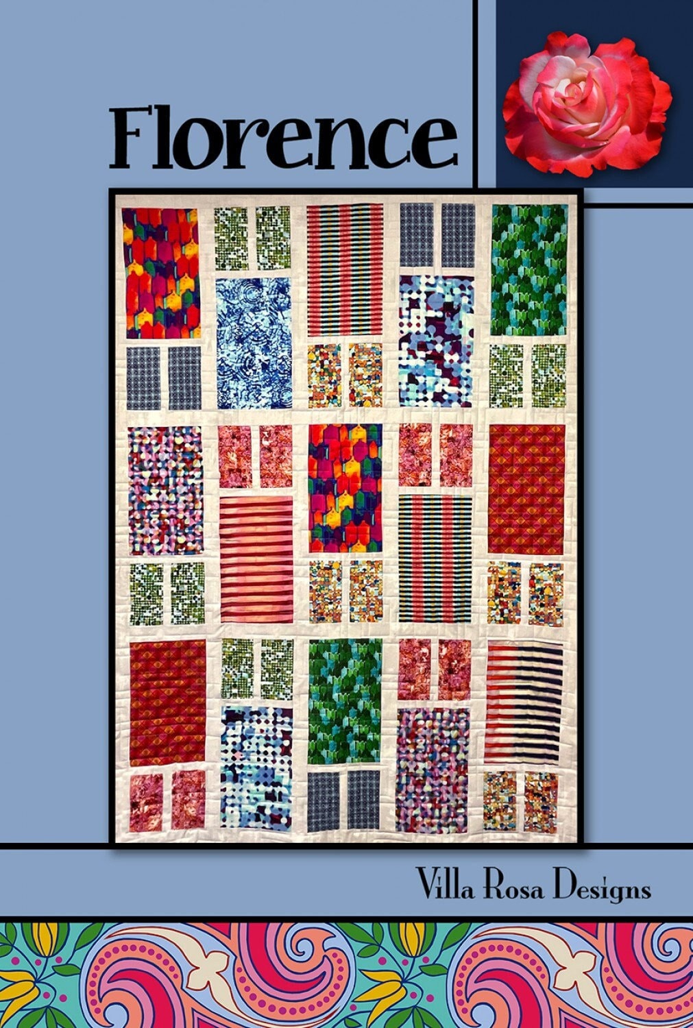 Florence Printed Quilt Pattern VRDRC236 quilt size is 60 x 80 using fat quarters