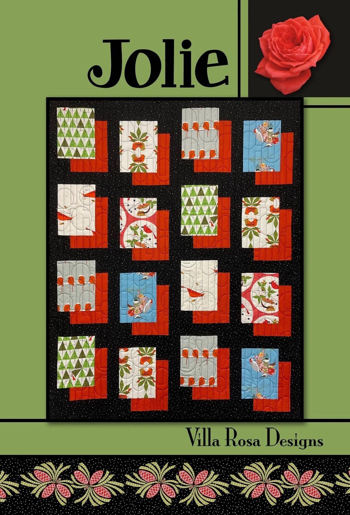 Jolie Pattern Card by Villa Rosa Designs finished size 45" x 52"