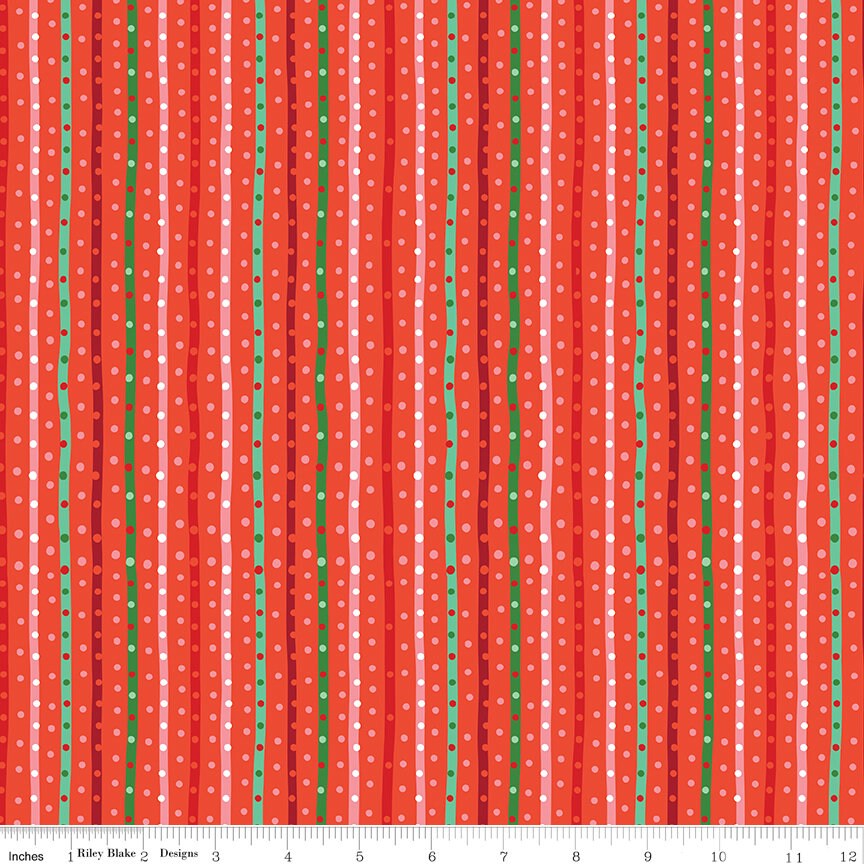 Twas Red Sugarplum Yardage SC13465-Red by Jill Howarth Sold in 1/2 yard increments cut contigiously