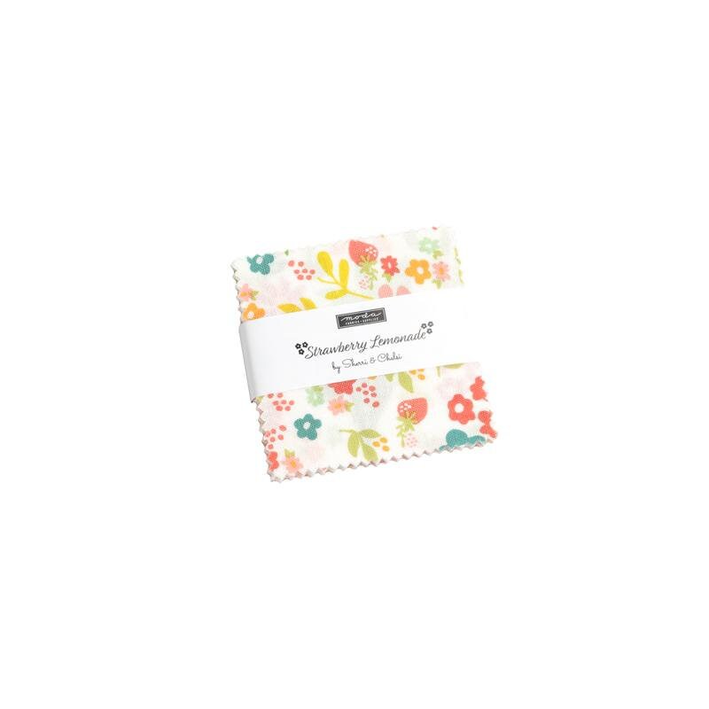 Strawberry Lemonade 2.5" Mini Charm Pack 37670PP by Sherri and Chelsi for Moda Fabrics