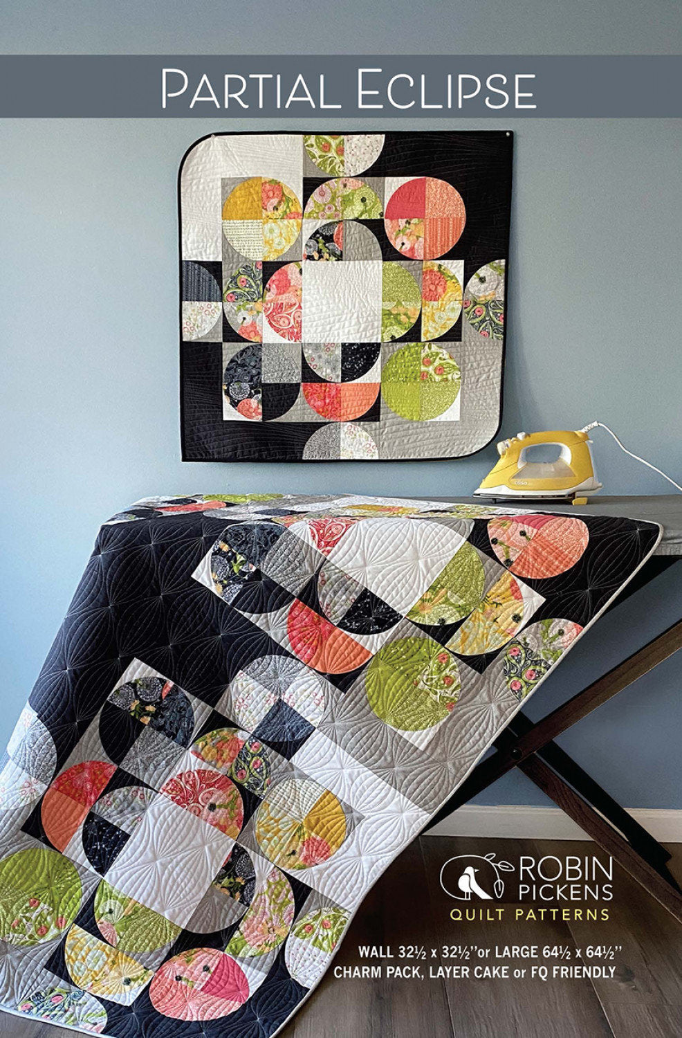 Partial Eclipse Quilt Pattern Printed Pattern Only - by Robin Pickens makes 2 or 32 x 32 and 64 x 64