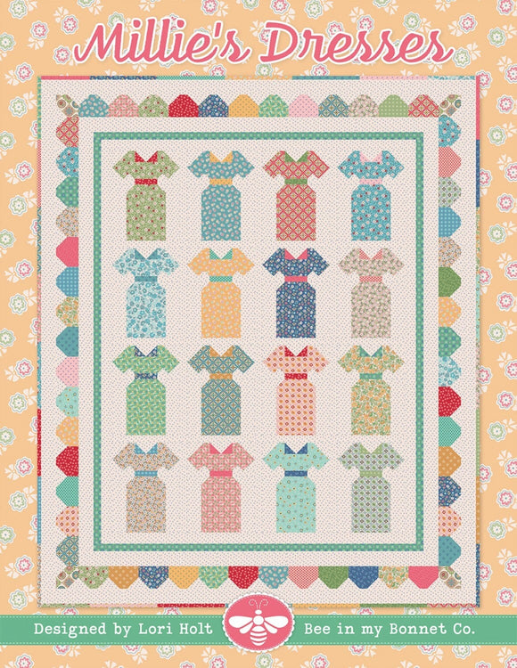 Millie's Dresses Quilt Pattern ISE-275, By Lori Holt of Bee in My Bonnet. Finished sizes: 58.5