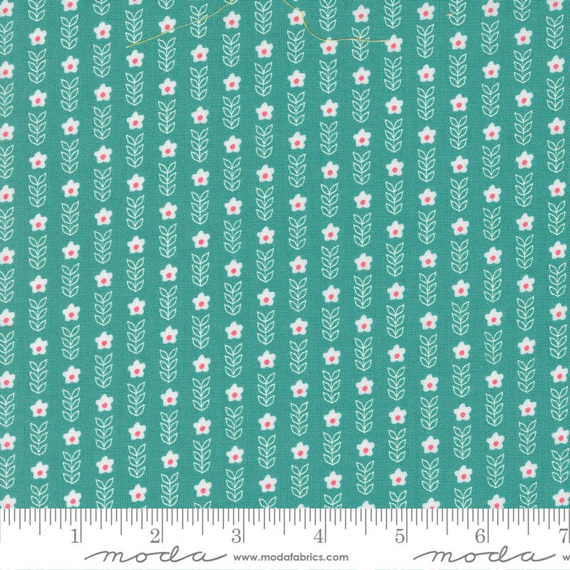 Strawberry Lemonade Blooms Teal by Sherri and Chelsi 37673-21 Sold in 1/2 yard increments