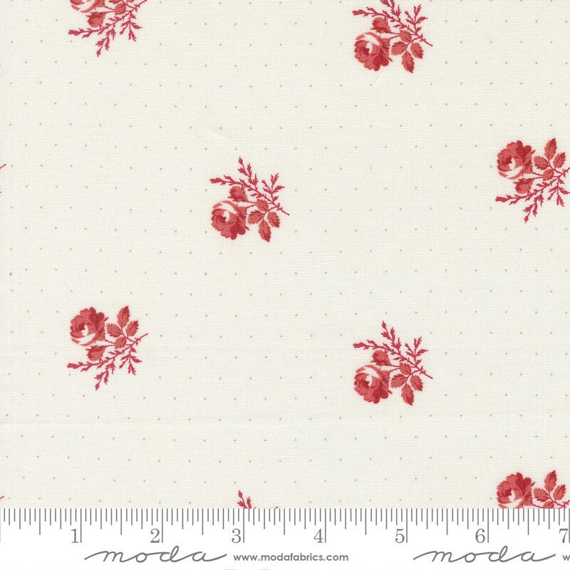 Ridgewood Faded Roses Milk 14972-11 by Minick and Simpson Sold in 1/2 yard increments
