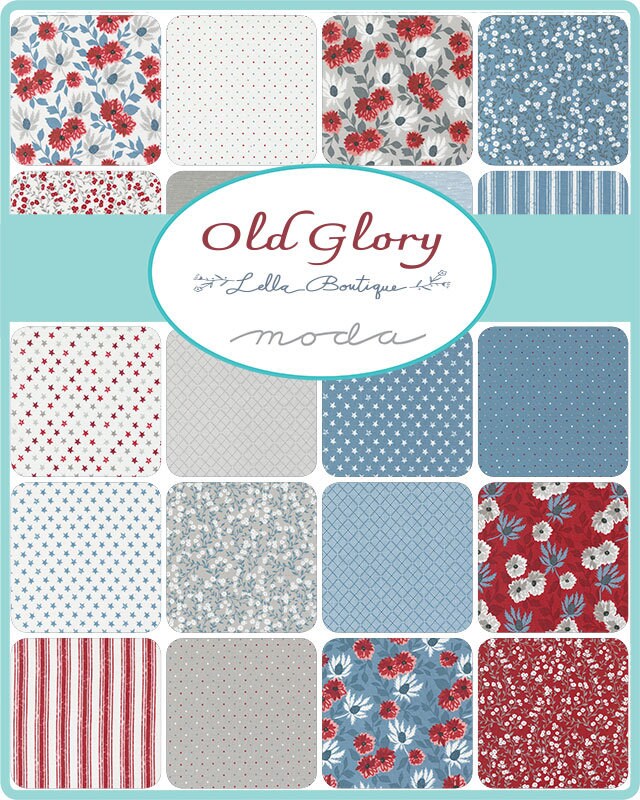 Old Glory Liberty Square Red 5203-15 by Lella Boutique Sold in 1/2 Yard Increments