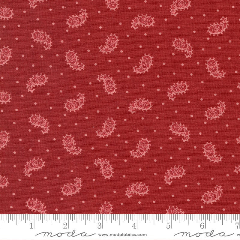 Ridgewood Paisley Dot Cherry 14974-18 by Minick and Simpson Sold in 1/2 yard increments
