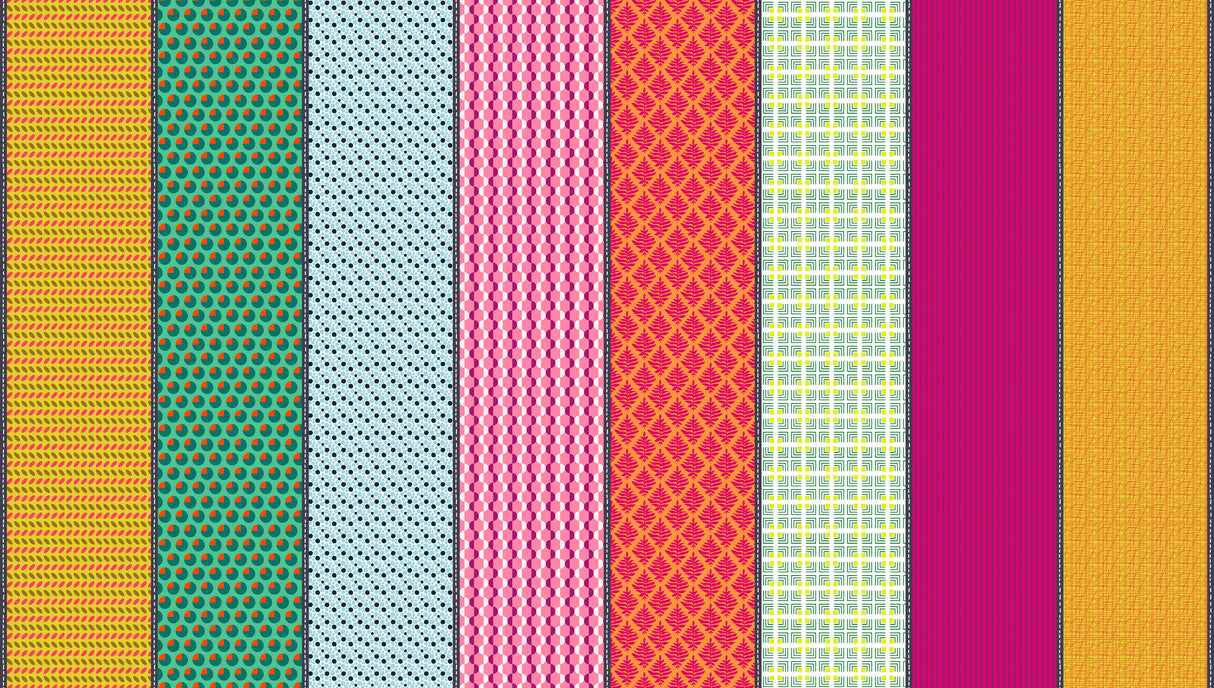 Mixed Bag of Lollies Half Yard Bundle includes by Jen Kingwell for Moda Fabrics