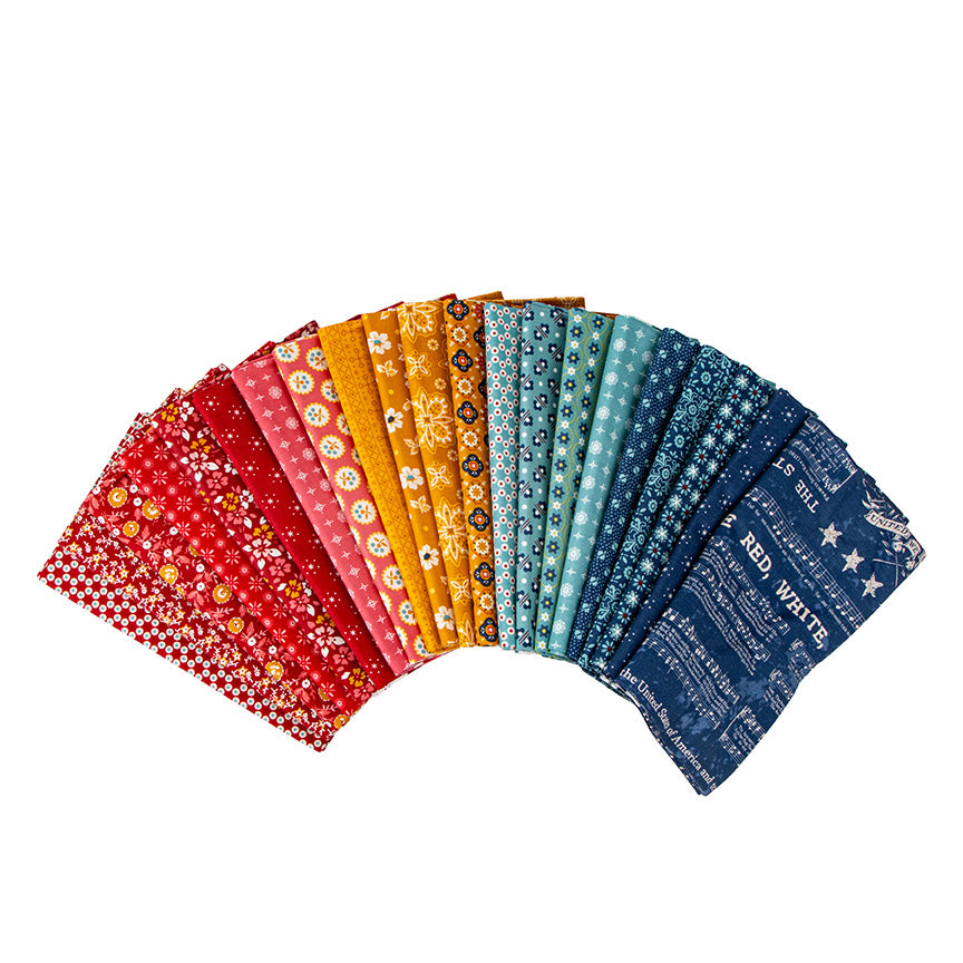 Americana Fat Eighth Bundle by Lori Holt for Riley Blake designs contains all 52 prints