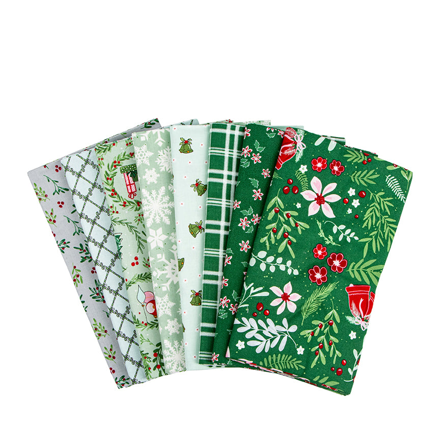 Mistletoe & Holly Fat Quarter Color Bundle Includes 24 Fat Quarters By Beverly McCullough For Riley Blake Designs