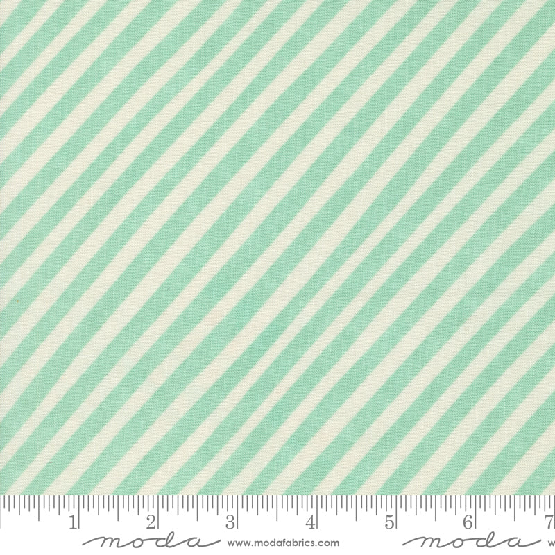 Love Letter Candy Stripe Seafoam Yardage 37126-28 by Lizzy House for Moda fabrics sold in 1/2 yard increments