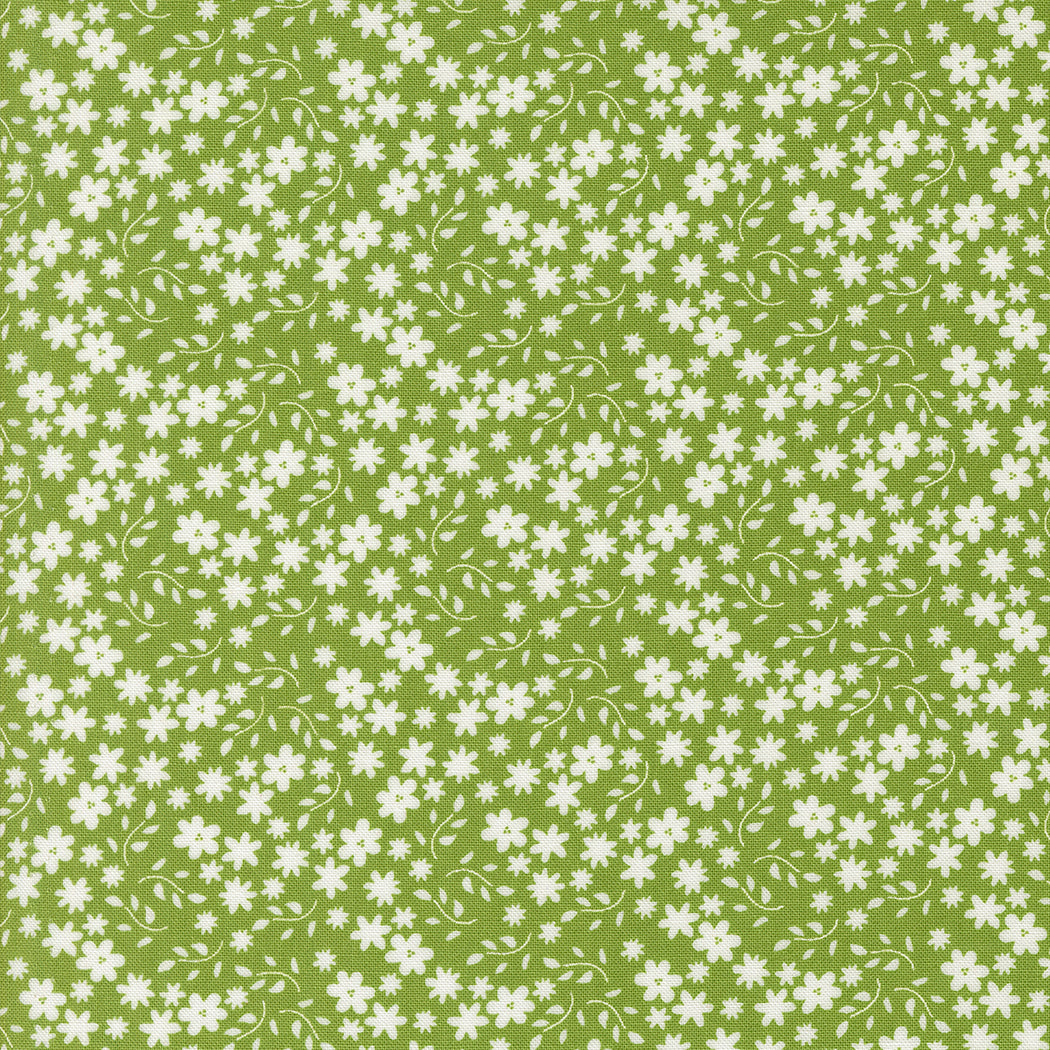 Raspberry Summer Blossom Fresh Grass Yardage 37693-18 By Sherri and Chelsi for Moda Fabrics Sold by 1/2 Yard Increments