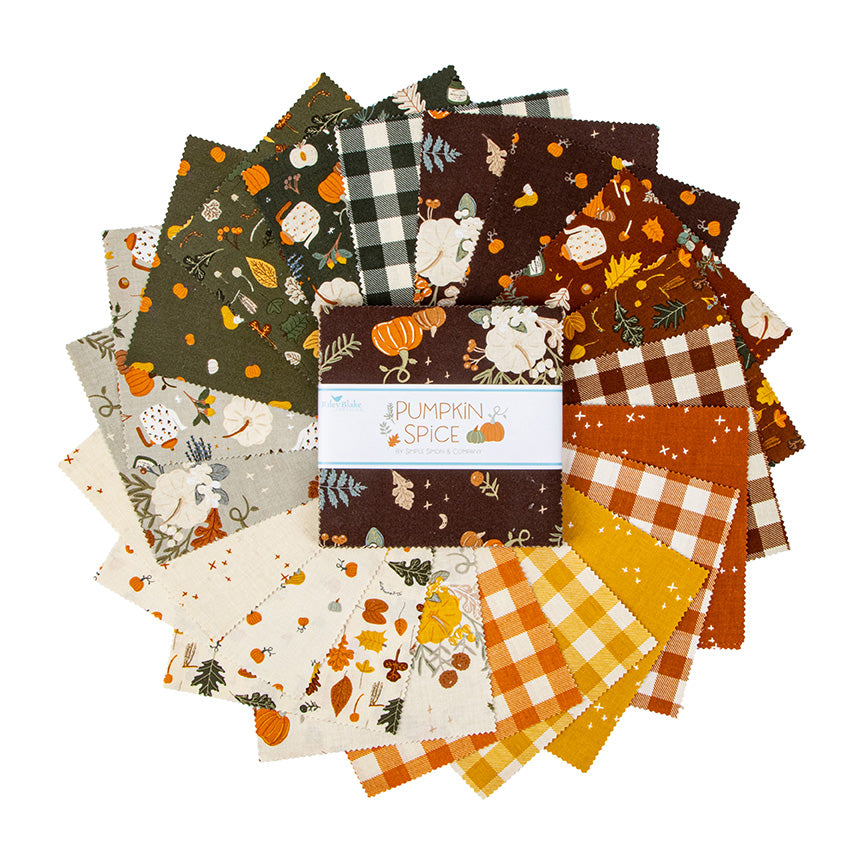 Pumpkin Spice 5 Inch Stacker, 42 Pcs by Simple Simon & Company for Riley Blake Designs