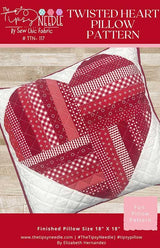 Twisted Heart Pillow Pattern TIPTTN-101 By Elizabeth Hernandez for The Tipsy Needle 18 x 18"