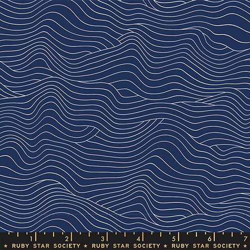 Water Wavelength in Navy by Ruby Star Society "Water" RS5129-17 - Yardage Sold in Continuous 1/2 Yard Increments