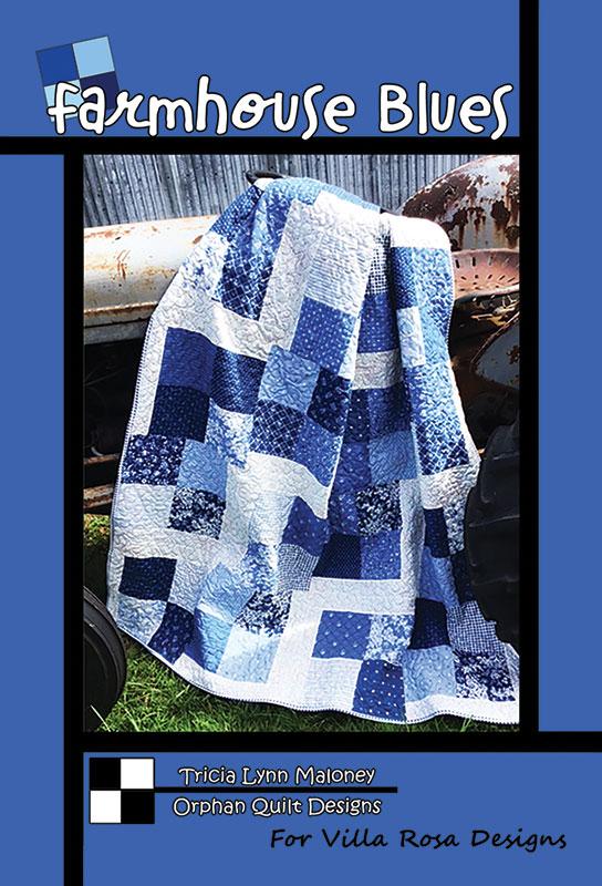 Farmhouse Blues Quilt Kit Featuring Georgia, includes fabric for the top, binding and pattern