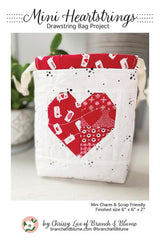 Mini Heartstrings Drawstring Bag Pattern BNB 2404 by Chrissy Lux for Sew Lux Fabric 6"x 6" x 2"