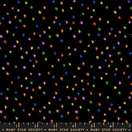 Starry Mini Vivid  Rainbow Starry Yardage - Gold by Alexia Abegg RS4110-63 for Ruby Star Society Sold in 1/2 yard increments