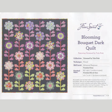 Tula Pink Blooming Bouquet Free Download Pattern - Dark