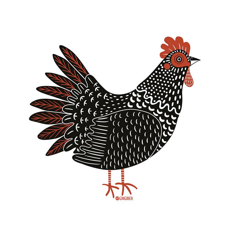 Sticker Chicken by Gingiber The Henhouse Line ST2098