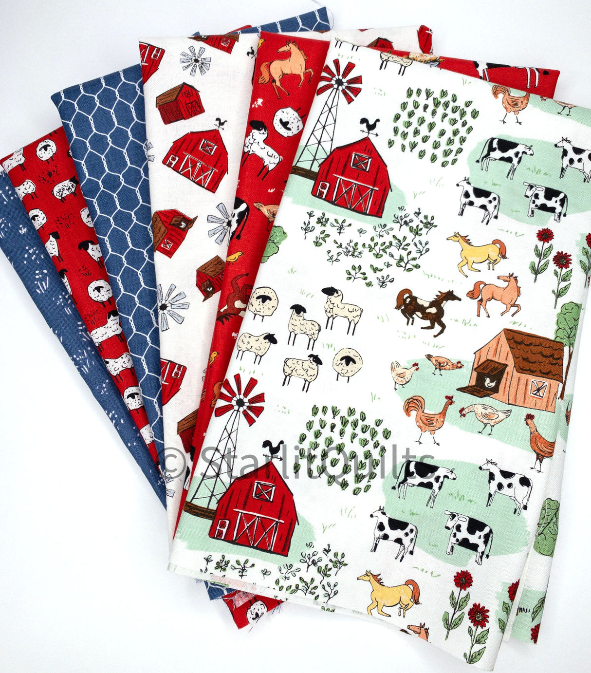Farm Livin Bundle White 6 fat quarters