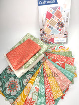 Craftsman Quilt Kit Fabric and Binding Fabric is Tangofinished size is throw 77" x 90"