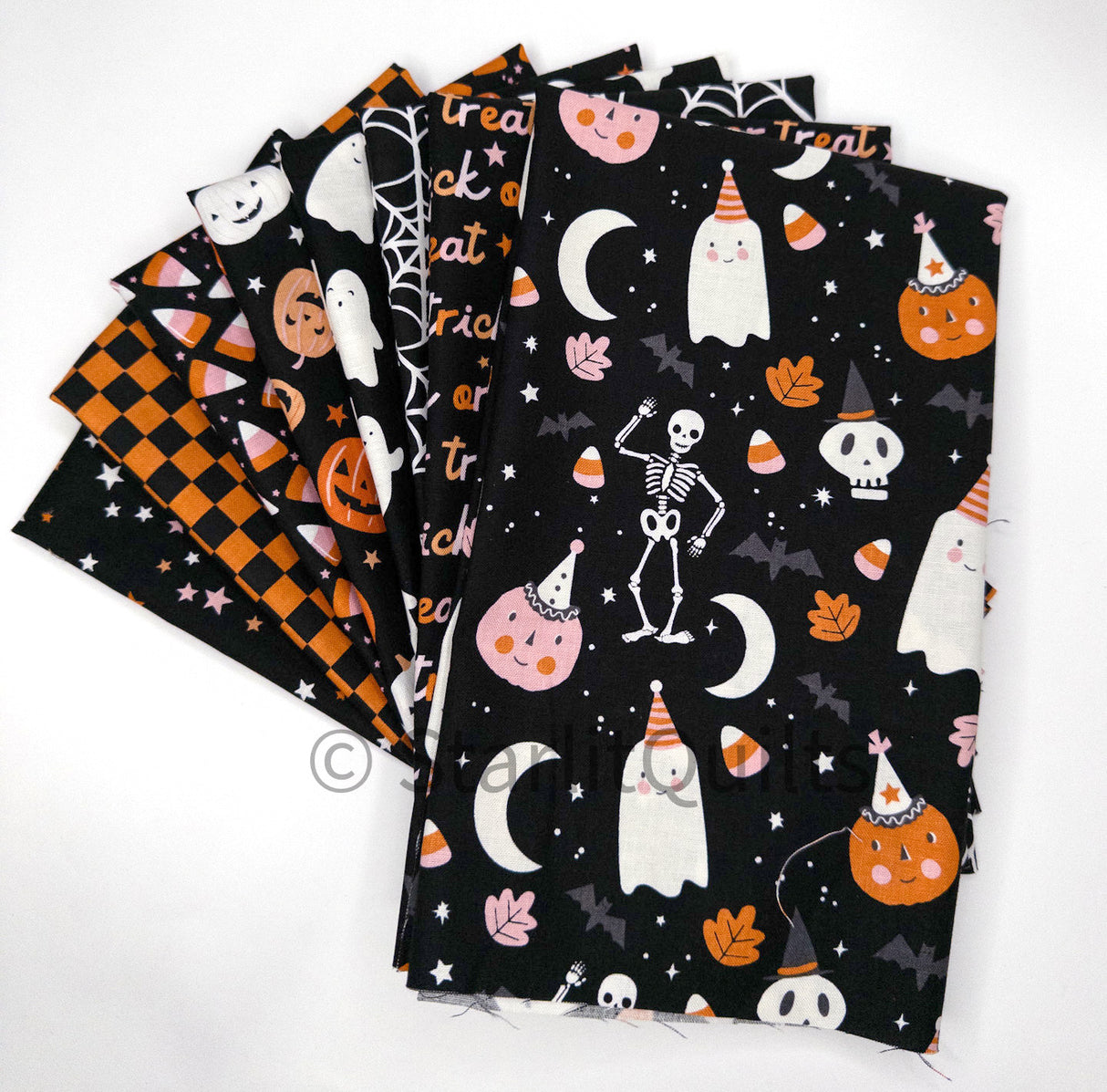 Hey Pumpkin by My Minds Eye for Riley Blake Designs, Black Color Bundle Includes 8 Fat Quarters cut by Starlit Quilts