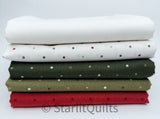 Berry And Pine Magic Dot Fat Quarter Bundle includes 5 Prints.
