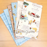 Winnie the Pooh Blue Colorway Bundle includes 6 Fat Quarters