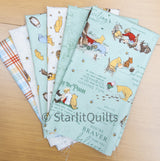 Winnie the Pooh Green Colorway Bundle includes 6 Fat Quarters