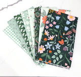 Meadow Moments Green Colorway bundle includes 8 Fat Quarters