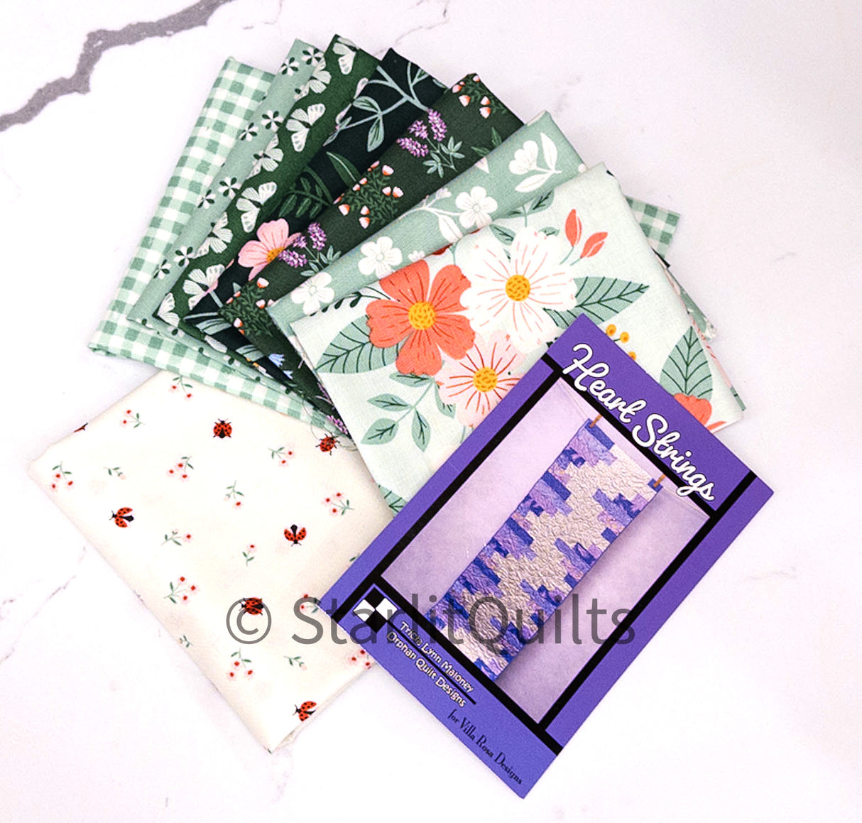 Meadow Moments Green Heart strings Table Runner kit 16" x 60